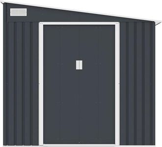 VENTE-UNIQUE.COM Cobertizo de jard&iacute;n acero gris antracita