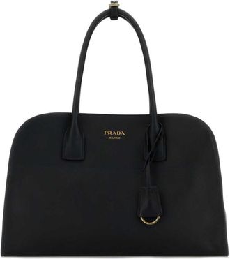 Prada Black Logo Medium Tote