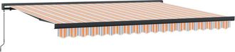 vidaXL Toldo Retr&aacute;ctil Naranja Y Gris 400 X 300 Cm Lona Y Aluminio Vidaxl
