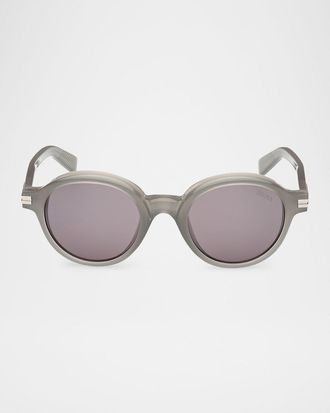 Ermenegildo Zegna Mens Round Acetate Sunglasses