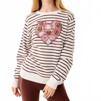 Lilly Pulitzer Ballad Long Sleeve Sweatshirt In French Roast Box Of Chocolate