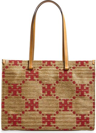 Tory Burch T Monogram Woven Tote in Natural at Nordstrom