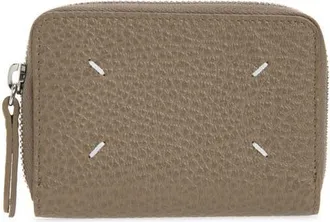 Maison Margiela Zip Around Leather Coin Pouch in Taupe/amande at Nordstrom
