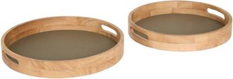 Atmosphera Bandeja Redonda Pu Bonie Kaki X2 - Atmosphera Cr&eacute;ateur DInt&eacute;rieur