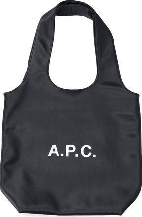 A.P.C. Black Ninon Small Recycled Fabric Tote