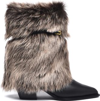 Baldinini Stivaletto in pelle e montone - - Shoes - Donna - Nero - 38 1/2 EU