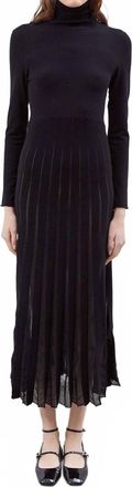 Meimeij Turtleneck Maxi Long Sleeves Dress In Black