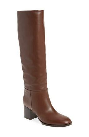 Gianvito Rossi Block Heel Tall Boot in Brown at Nordstrom Rack, Size 6Us / 36Eu