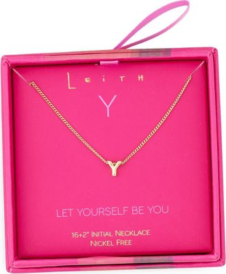 Leith Let Yourself Be You Bubble Initial Pendant Necklace in Y- Gold at Nordstrom Rack