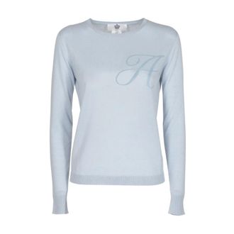 Dee Ocleppo ART 004 Kasjmier Ronde Hals Pullover - Dames - Ronde hals truien - Blauw - XL - Kasjmier - Truien & Vesten