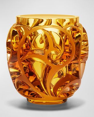 Lalique Tourbillons Amber Vase