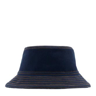 Burberry Reversible Denim Cotton Bucket Hat, Size Small