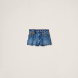 Miu Miu Denim and corduroy shorts