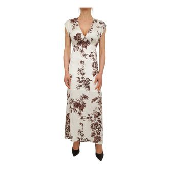 Liu Jo Maxi Dresses, female, Multicolor, Size: XL Long Printed Satin Dress