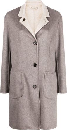 Kired single-breasted reversible cashmere coat - women - Cashmere - 46 - Neutrals