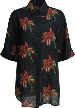 Valentino Womens Linen Shirts - Black - Size EU 44 (Womens)
