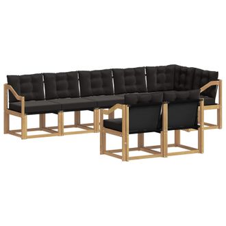 vidaXL Conjunto De Sof&aacute;s De Exterior Con Coj&iacute;n 8 Pcs Blanco Y Negro Vidaxl