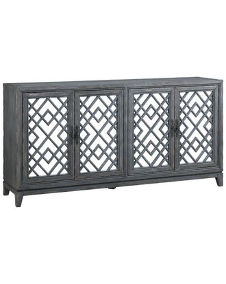 Linon Mirror 4-Door Cabinet