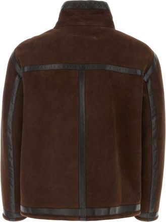 Fendi Mens Shearling Jacket Brown Lambskin