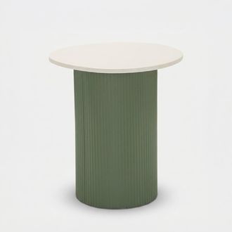 Les Tendances Mesa Auxiliar Redonda Efecto M&aacute;rmol Para Sal&oacute;n Frankfurt M