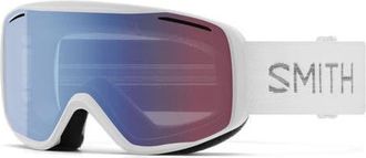 Smith Rally Cylindrical Carbonic-X Small Frame Snow Goggles in White Chunky Knit/Blue Sensor at Nordstrom