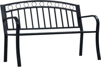 vidaXL Banco de jardín acero negro 125 cm Vidaxl