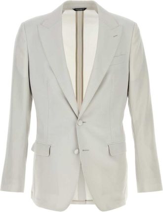 Dolce & Gabbana Pale Beige Peaked Lapel Blazer