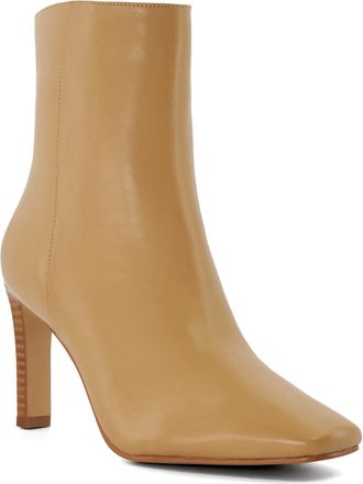 Dune London Womens Ladies Oxygen - Leather Angular-Heeled Ankle Boots - Camel Leather (archived) - Size UK 7