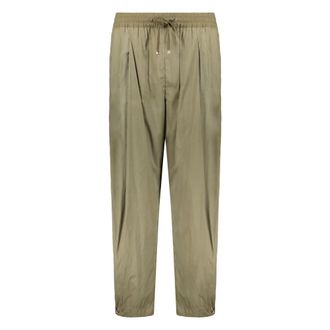 Herno Tapered Trousers, female, Green, Size: S Loose Lightweight Pants with Elastic Waistband
