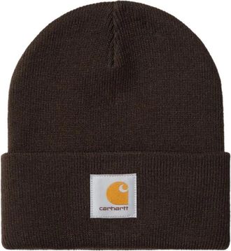 Carhartt Work in Progress Short Watch Hat - Heren - Hoeden - Bruin - ONE Size - Accessoires