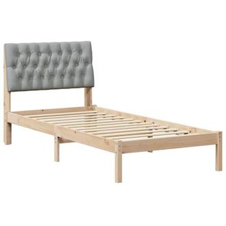 vidaXL Estructura De Cama Con Cabecera Tapizada Marr&oacute;n 90 X 190 Cm Vidaxl
