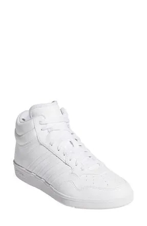 adidas Hoops 4.0 Mid Sportswear Basketball Sneaker in White/White/Black at Nordstrom Rack, Size 7