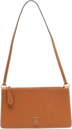Burberry Pre-owned Mini Bags, female, Brown, Size: ONE SIZE Pre-owned Leather Mini Shoulder Bag