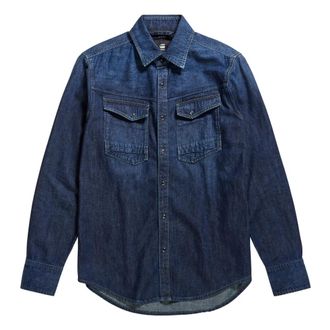G-Star Overhemd- GS Slim FIT Denim Shirt - Heren - Spijkeroverhemden - Blauw - 2XL - Denim - Overhemden