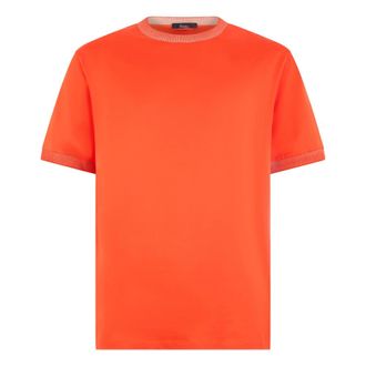 Herno T-Shirts, male, Orange, Size: L T-Shirt in Superfine Cotton