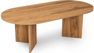 Dmora Dmora - Mesa De Caf&eacute; Jurian, Mesa De Centro Baja, Revistero Para Sof&aacute;, Estante De La Sala De Estar, 120x40 H60 Cm, Nuez