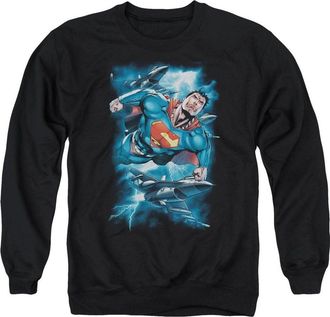 Gildan Superman Stormy Flight Adult Crewneck Sweatshirt
