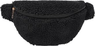Generic Womens Plush Bags Furry Fanny Pack Zipper Closure Fuzzy Crossbody Bag Multifunctional Foldable Lightweight Girls Versatile(Black)