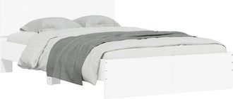vidaXL Vidaxl - Estructura De Cama Con Cabecero Y Luces Led Blanco 140x200 Cm
