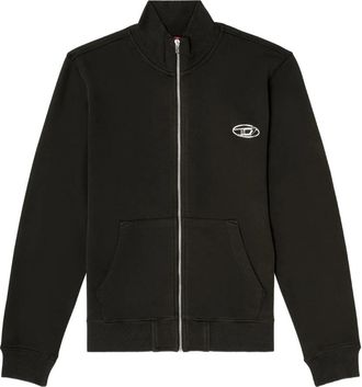Diesel S-Ginn-Zip-Iod Felpa - Heren - Vesten met rits - Zwart - L - Hoodies & sweatvesten