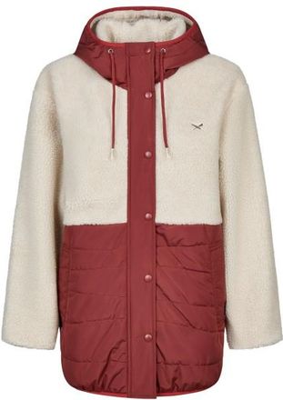 Iriedaily Arctik Long Jacket Fleecejacke f&uuml;r Damen | beige/rot