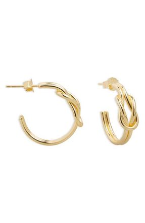 Argento Vivo Love Knot Hoop Earrings in Gold at Nordstrom