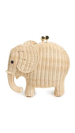 Serpui Womens Drake Elephant Clutch, Natural, One Size