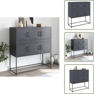 vidaXL Credenza con ante - vidaXL Credenza Antracite 100,5x39x107 cm in Acciaio - Credenza per interni