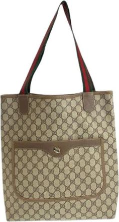 Gucci Pre-owned Tote Bags, female, Brown, Size: ONE SIZE Pre-owned GG Supreme Canvas 2way Tote Bag