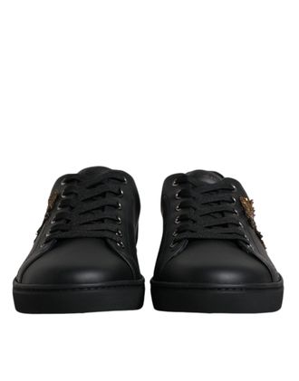 Dolce & Gabbana Black London Sacred Heart Men Sneakers Mens Shoes