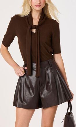 ASTR the Label Agatha Tie Neck Sweater in Brown at Nordstrom, Size X-Large