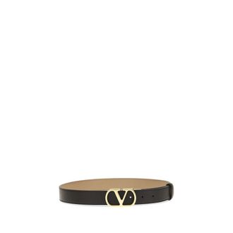 Valentino Garavani Womens Black Calf Leather Bos Taurus Regular Belt