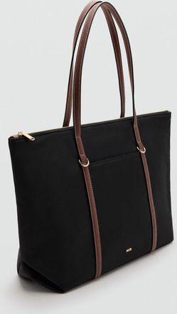 Mango Borsa shopper doppio manico nero - Donna - Taglia unica - MANGO