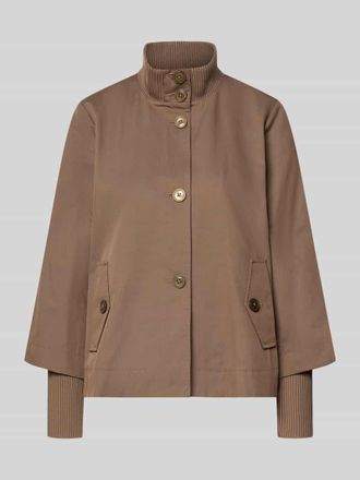 s.Oliver Black Label Regular Fit Jacke aus Baumwoll-Mix in Taupe, Gr&ouml;&szlig;e 34
